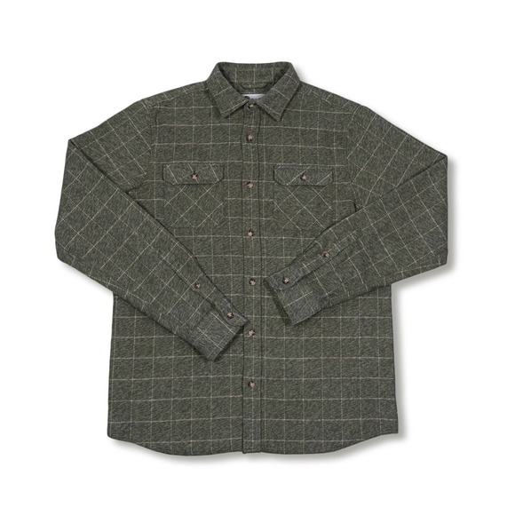 MuskOx Other - Musk Ox Mens Small The Grande Flannel Moss Windowpane 100% Cotton New With Tags
